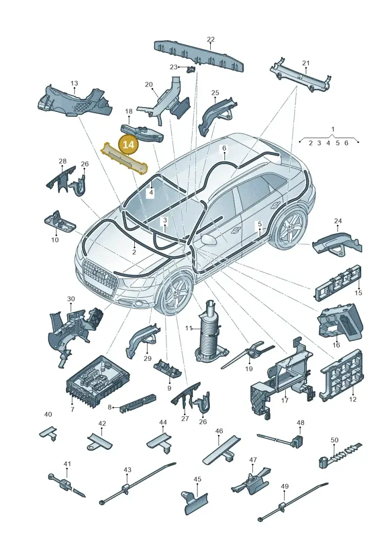 1K0971615BP — Audi Q3 1.4 (2016-) diagram 728971800, position 14