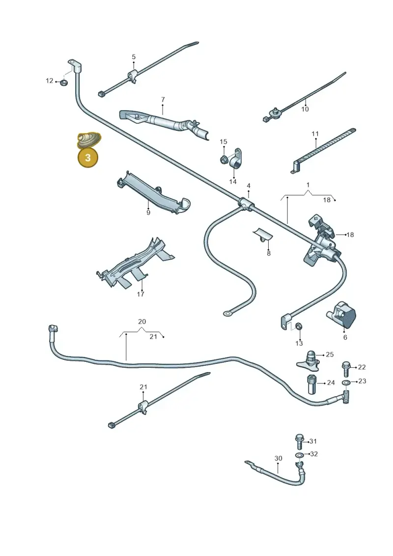 1K0971841 — Audi TTS Coupe 2.0 (2010-2014) diagram 676972020, position 3