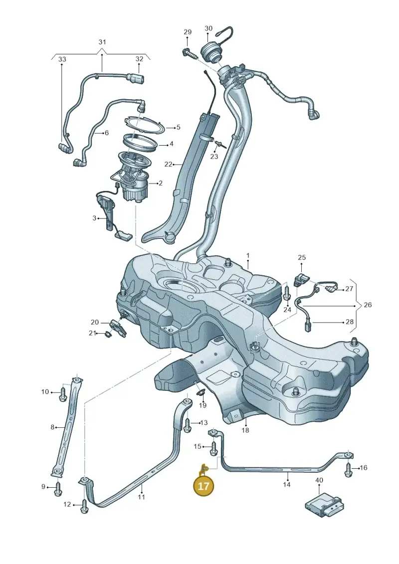 1K0971848L — Audi RS5 Sportback (2017-) diagram 847201150, position 17