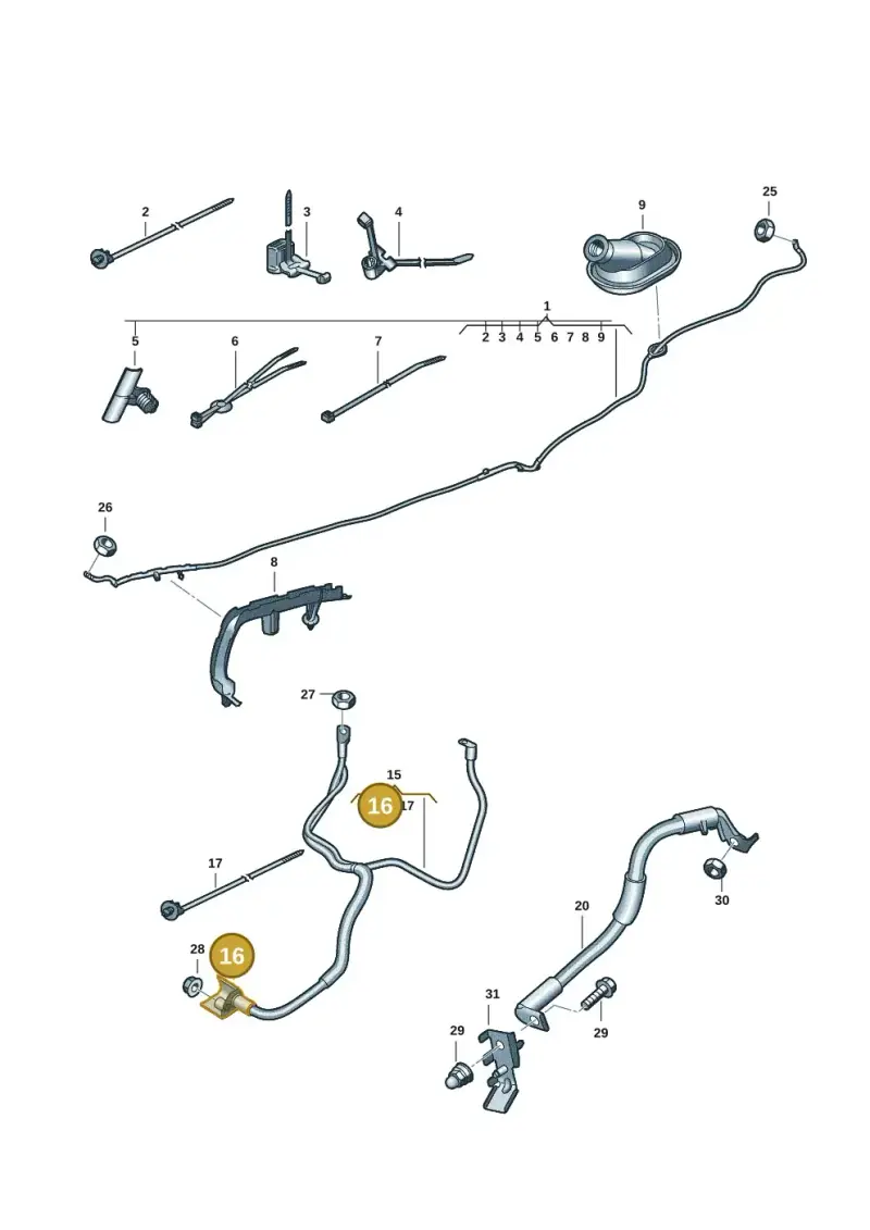 1K0971920 — Audi RSQ3 Sportback (2019-2024) diagram f3z972000, position 16