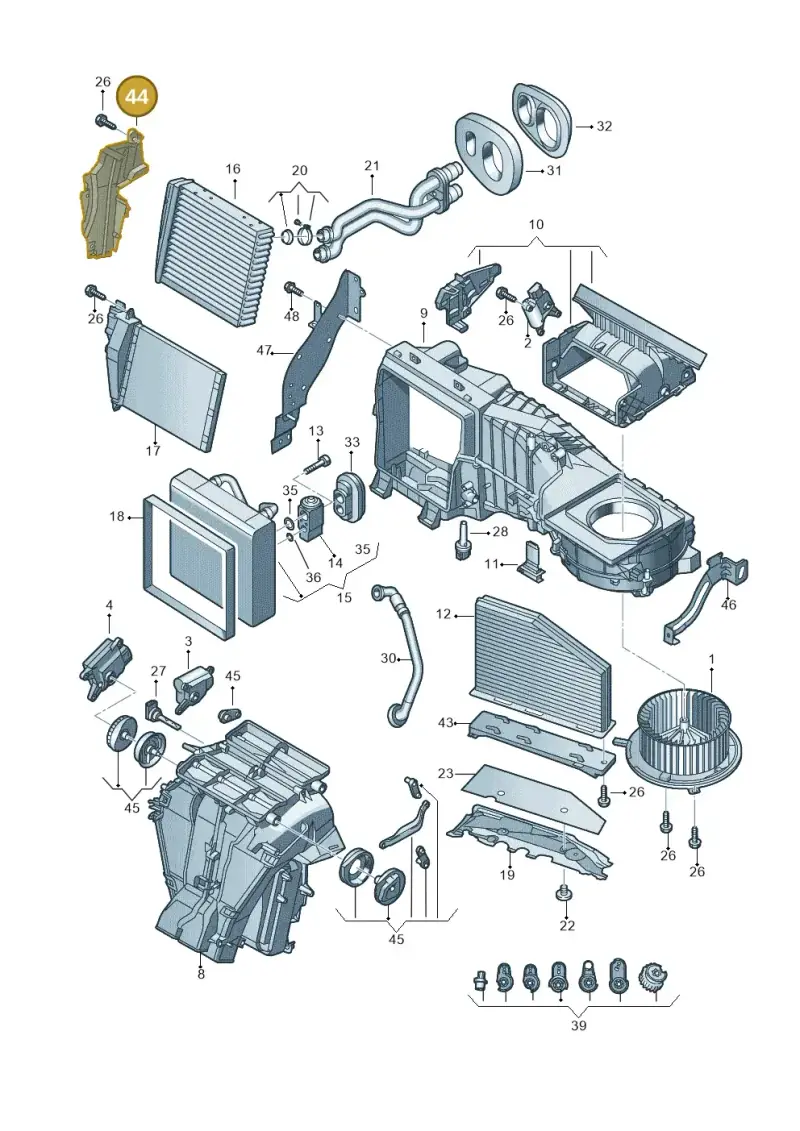 1K1819349E — Audi Q3 2.0 TDI (2014-2019) diagram 855820100, position 44