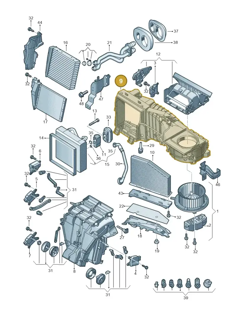 1K1820007C — Audi Q3 1.4 (2016-) diagram 855820200, position 9