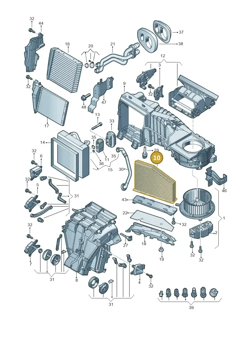 1K2819669 — Audi Q3 2.0 TDI (2014-2019) diagram 855820200, position 10