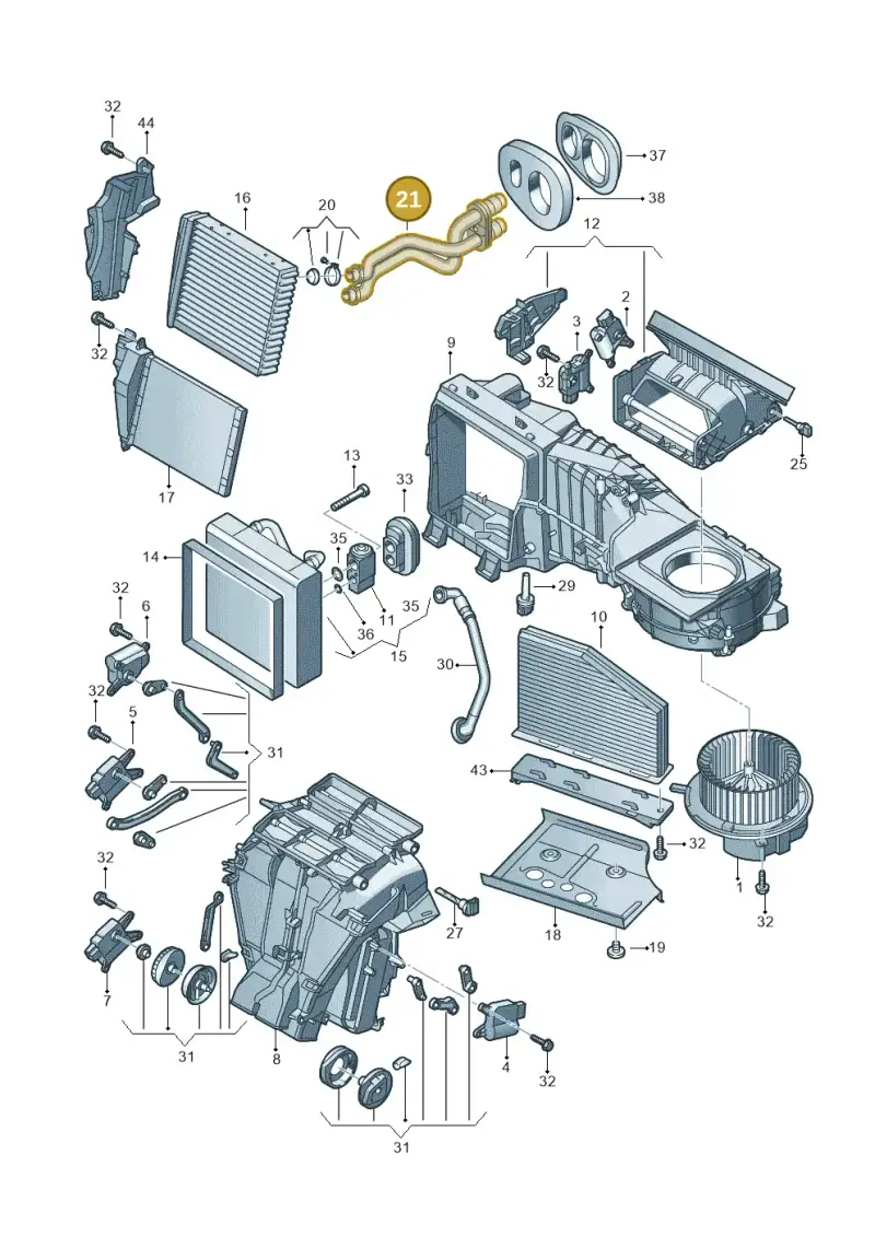 1K2819857C — Audi RS3 Sportback (2011-2012) diagram 409820200, position 21