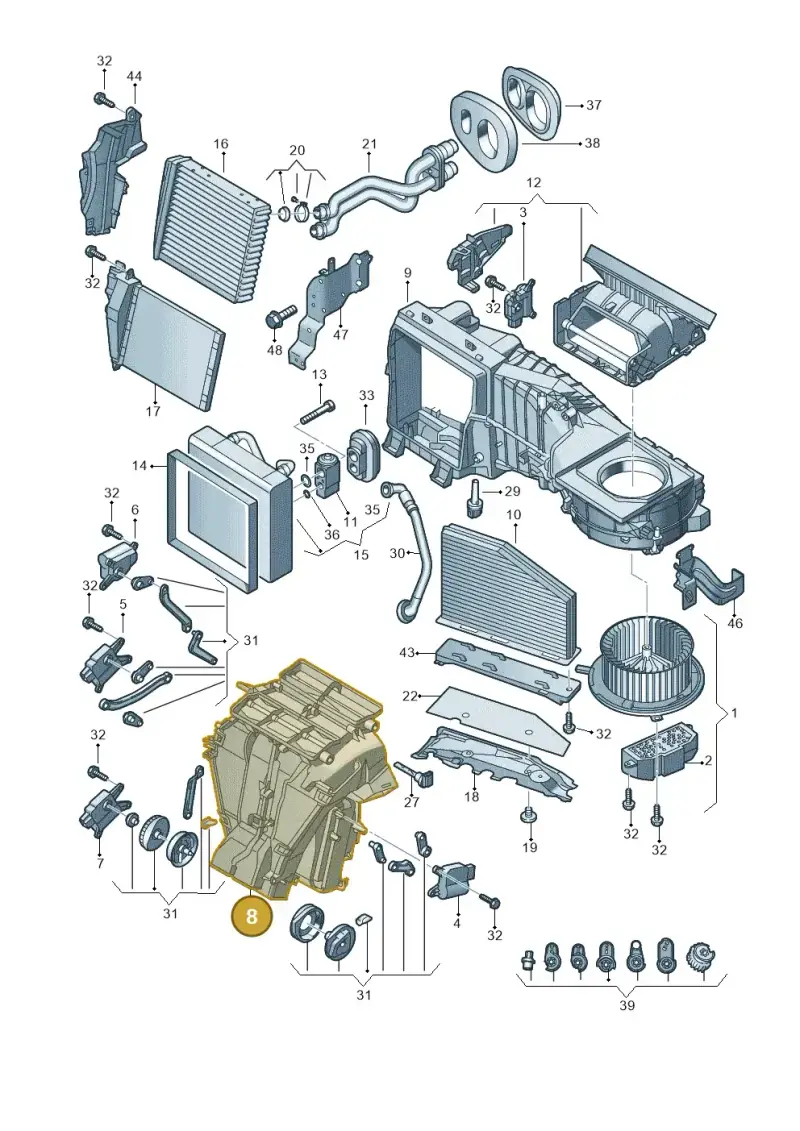 1K2820353A — Audi Q3 2.0 TDI (2014-2019) diagram 855820200, position 8