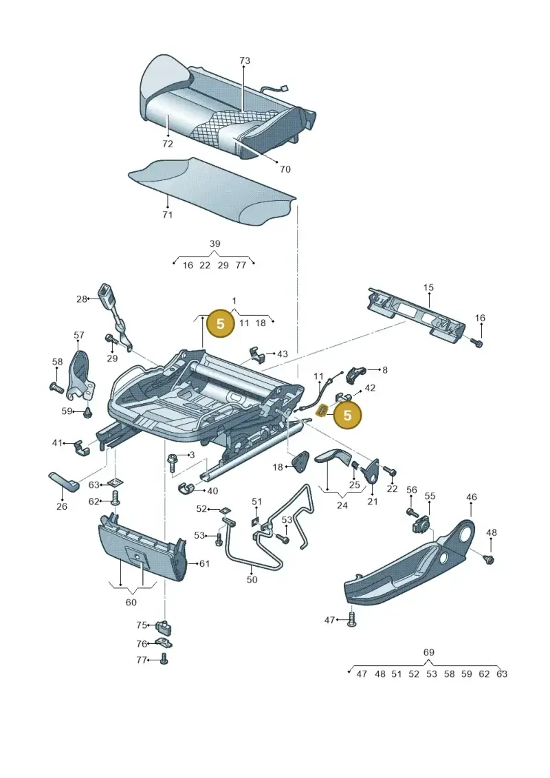 1K3881064 — Audi A3 Sportback (2008-2013) diagram 412881000, position 5
