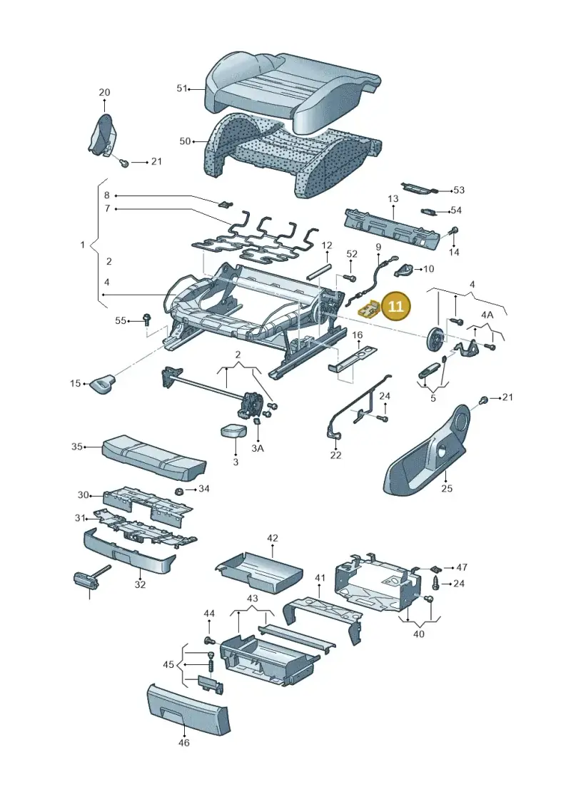 1K3881064 — Audi A4/S4 Cabrio./qu. 07> (2006-) diagram 492881000, position 11