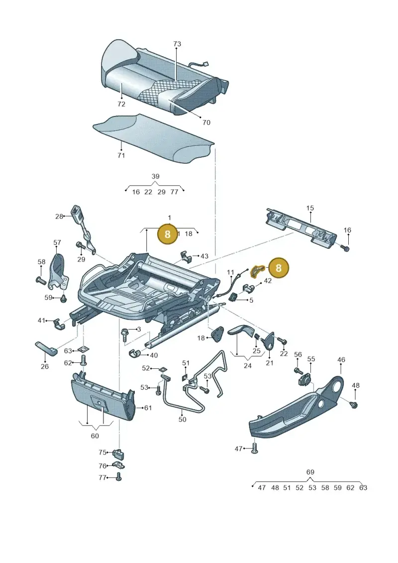 1K3881132B — Audi A3 Sportback (2008-2013) diagram 412881000, position 8