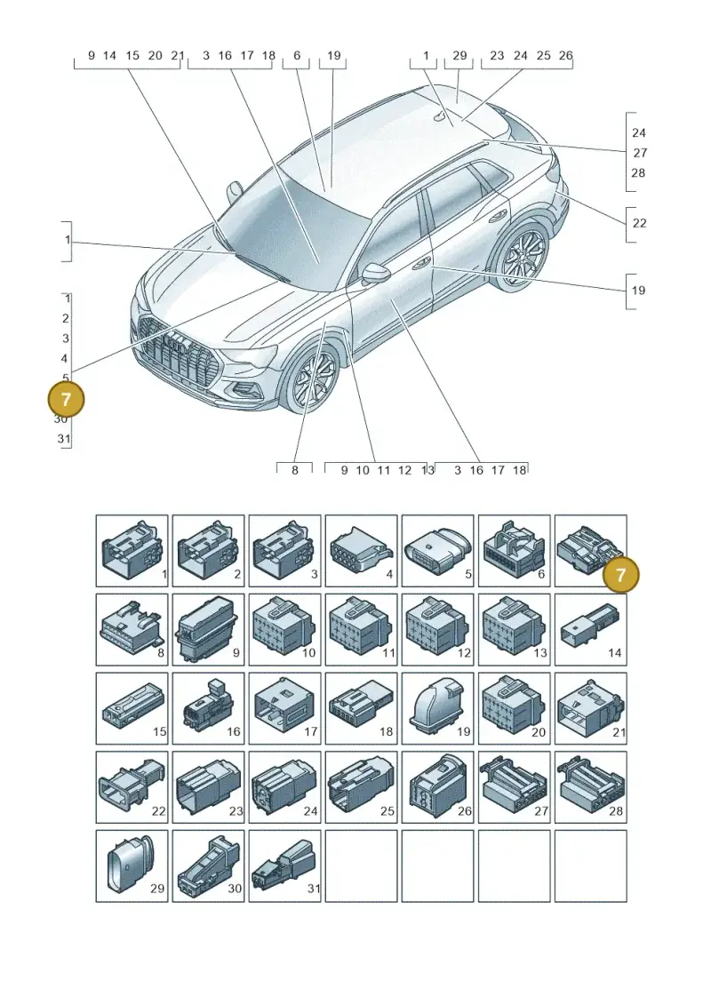 1K8972928 — Audi Q4 Sportback (2021-2022) diagram 89a971820, position 7
