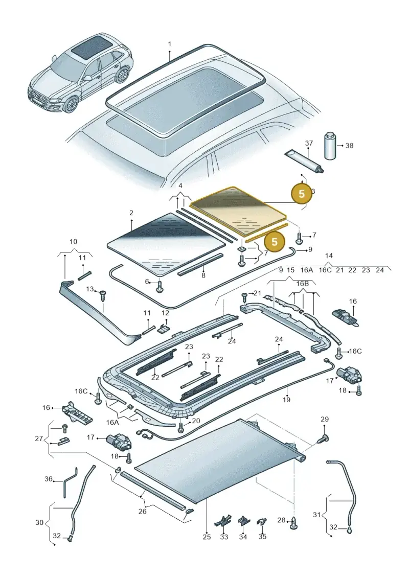 1K9898068 — Audi Q5 qu. 2.0 TDI (2012-2017) diagram 647877000, position 5