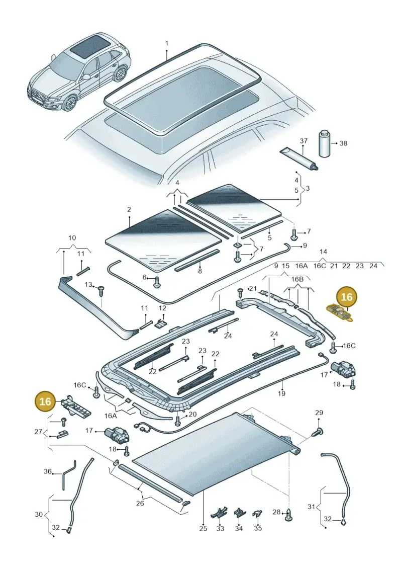 1K9898302 — Audi Q5 qu. 2.0 TDI (2012-2017) diagram 647877000, position 16