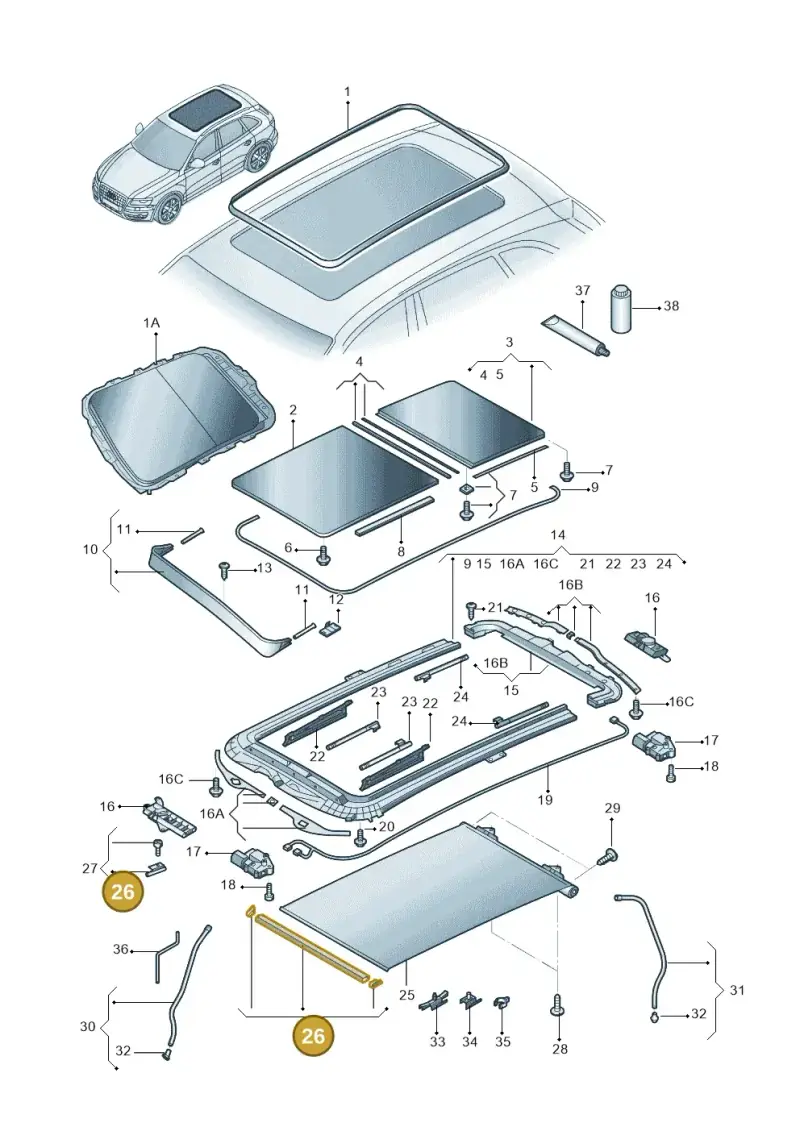 1K9898921 — Audi Q5 qu. 2.0 (2009-2018) diagram 687877000, position 26
