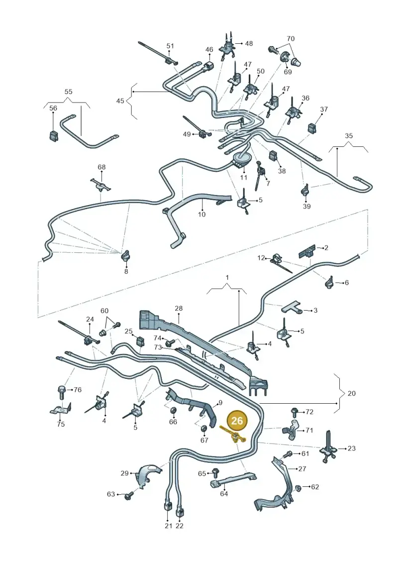 1P0971838 — Audi A6 2.0 (2018-) diagram 435972020, position 26