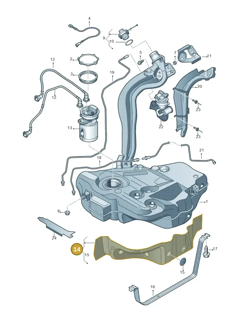 1Q0201307C — Audi TTS Coupe 2.0 (2010-2014) diagram 412201050, position 14