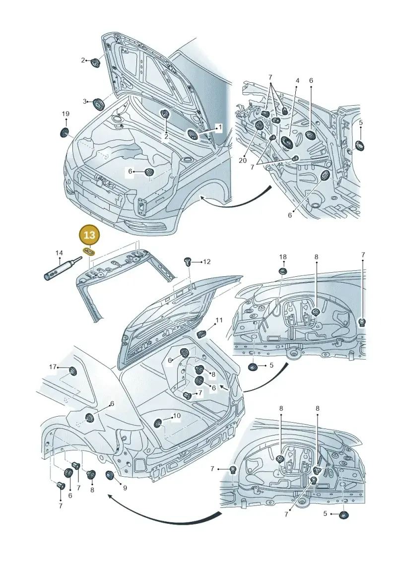 1Q0803583A — Audi RS3 Limousine (2017-2020) diagram 745803350, position 13