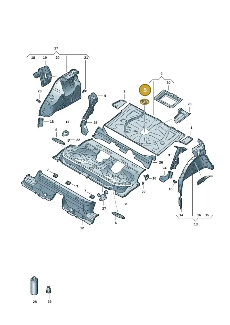 1T0803274 — Audi A3 Sportback (2019-2021) diagram 596803051, position 5