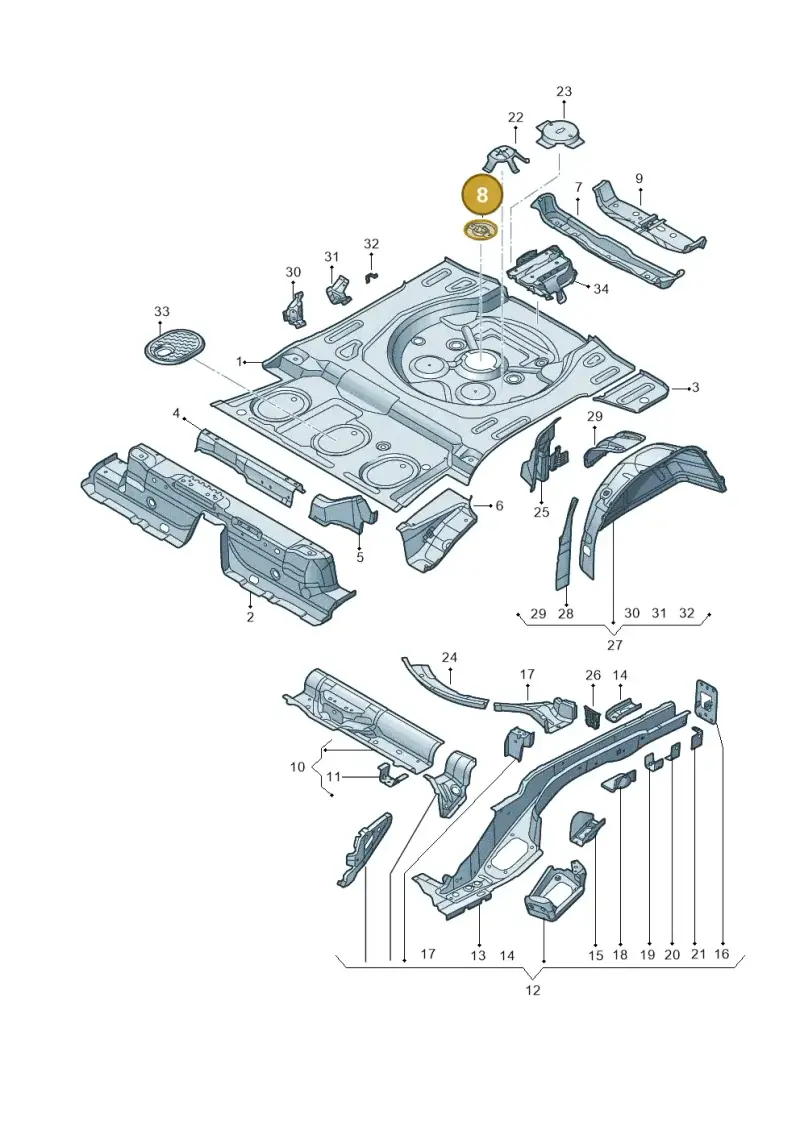 1T0803274 — Audi RSQ3 Sportback (2019-2024) diagram 597803500, position 8
