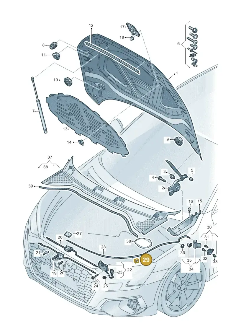 1T0823567 — Audi A3 Sportback (2019-2021) diagram 596823000, position 29