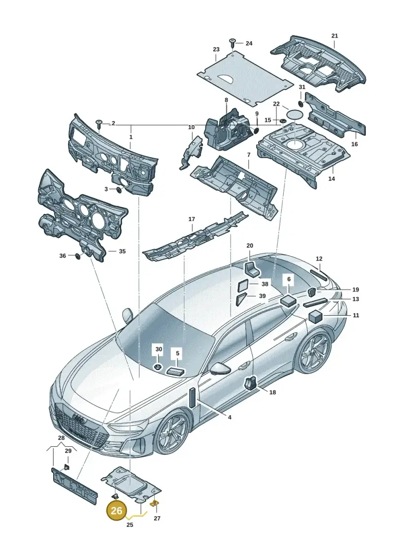 1T0863727 — Audi RS e-tron GT (2020-2020) diagram 4j1863200, position 26