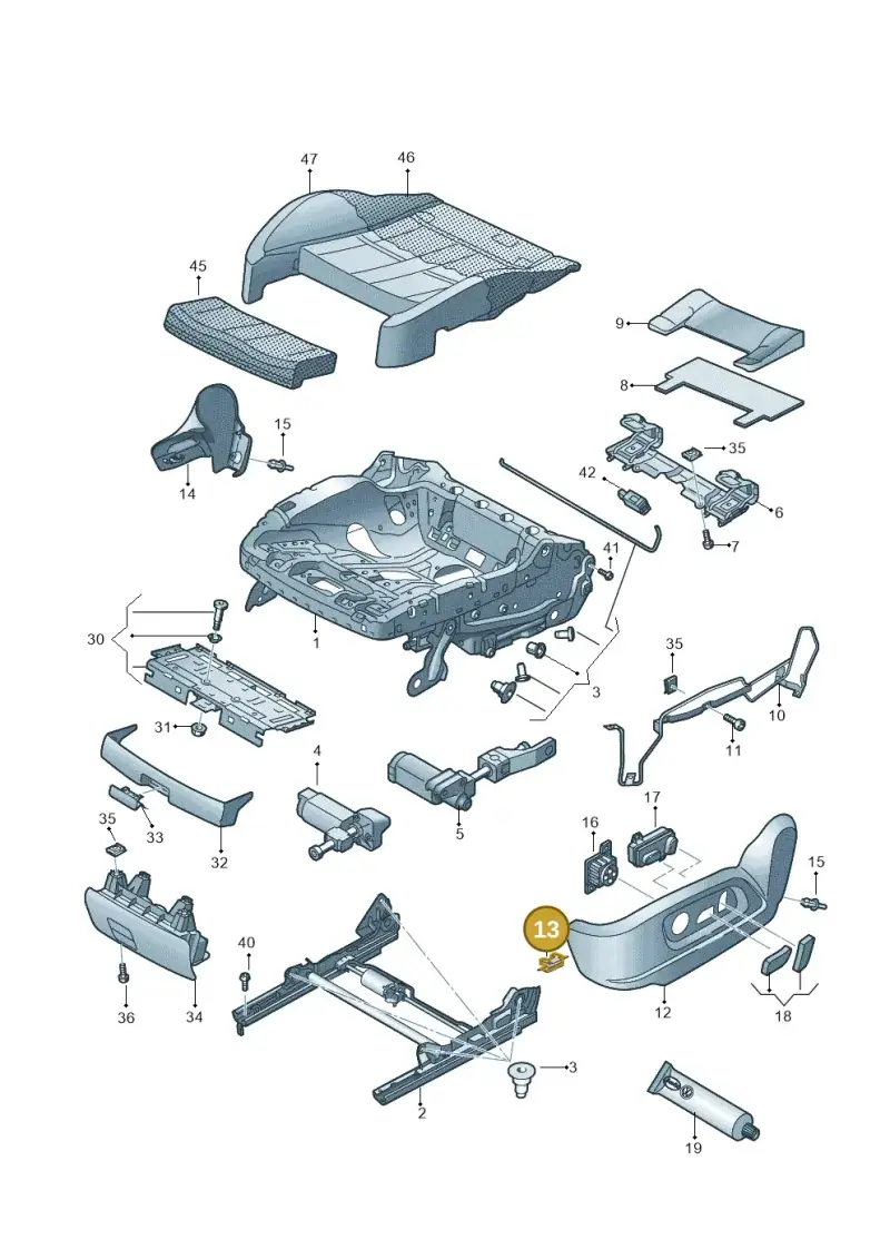 1T0881621A — Audi Q3 1.4 (2016-) diagram 764881100, position 13