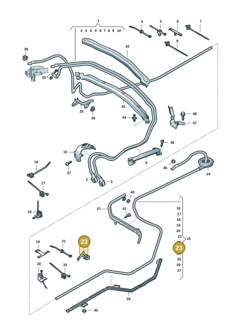 1T0972822A — Audi A5 Sportback (2016-2020) diagram 849972001, position 23