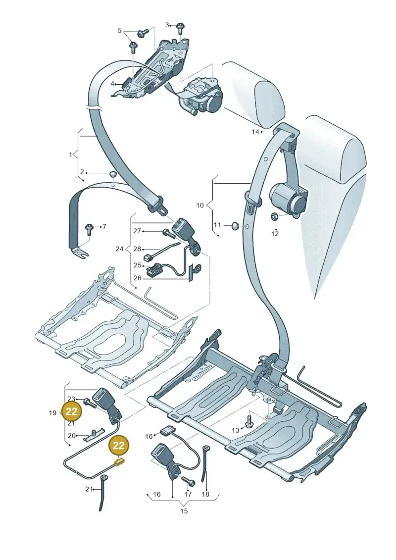 1T0973119 — Audi RS Q8 Quattro (2019-) diagram 429857070, position 22