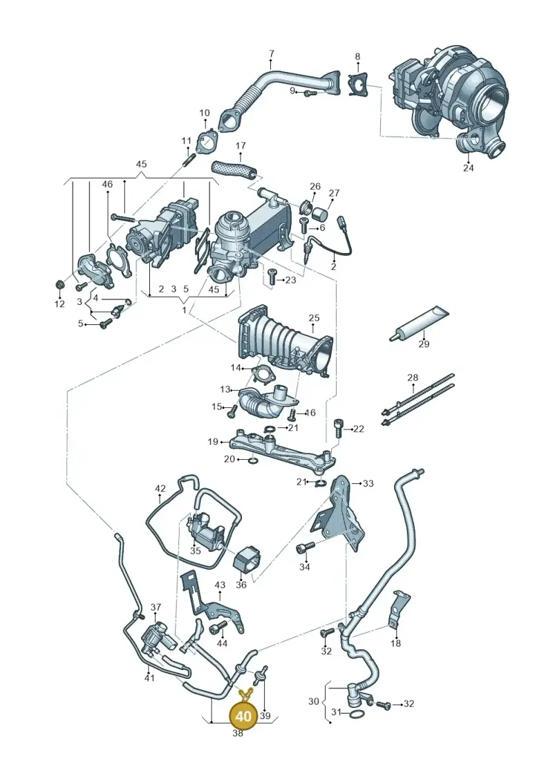 2D0129737A — Audi Q8 Quattro 3,0 (2018-) diagram 429131200, position 40