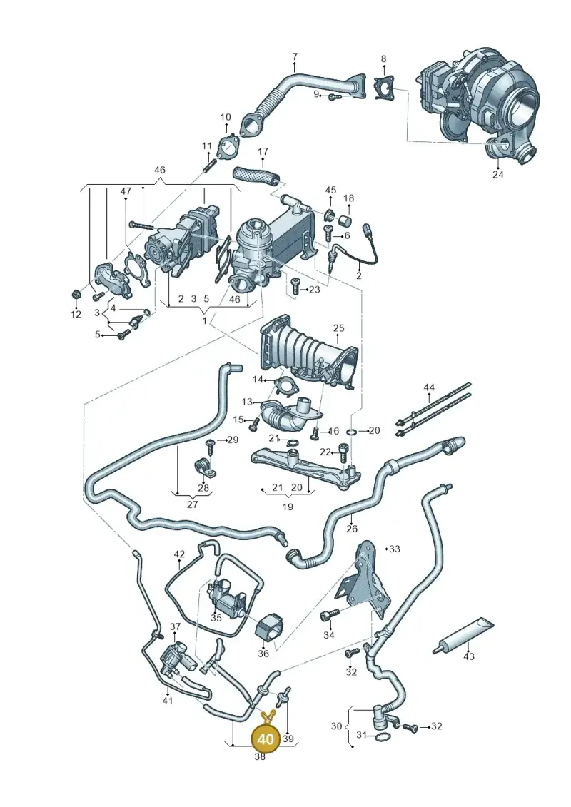 2D0129737A — Audi A6 2.0 (2018-) diagram 838131400, position 40