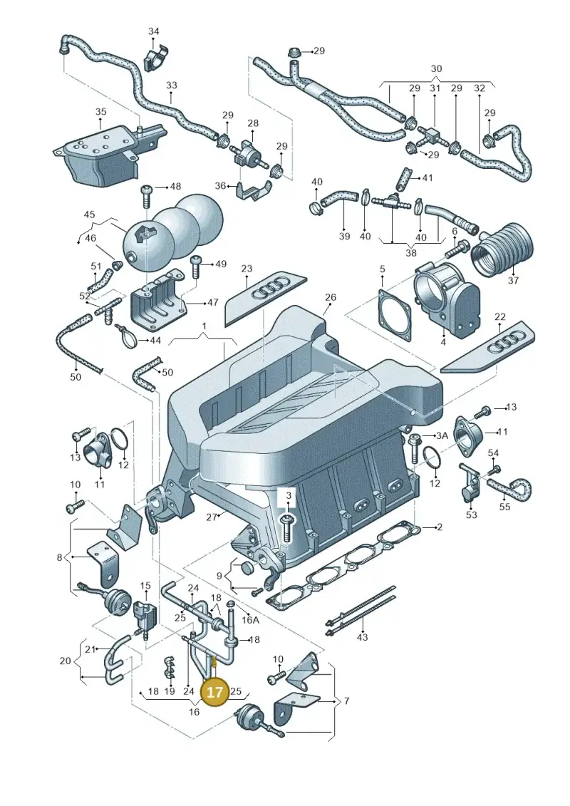 2D0133123 — Audi R8 qu. 5.2 (2012-2015) diagram 752133100, position 17