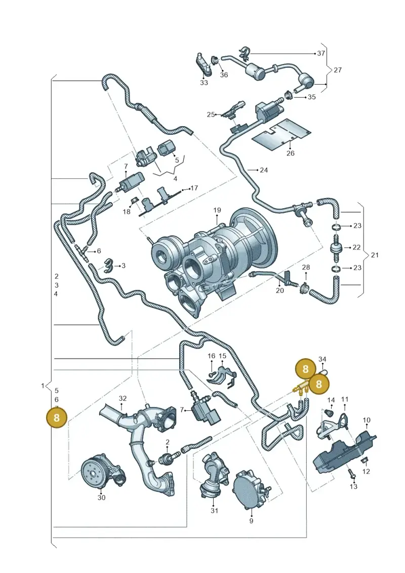 2D0133123 — Audi A6 2.0 (2018-) diagram 897133520, position 8