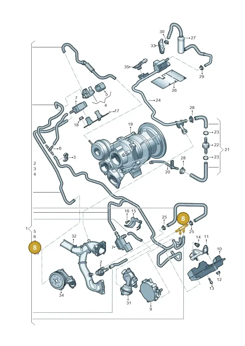 2D0133123 — Audi Q8 Quattro 3,0 (2018-) diagram 439133200, position 8