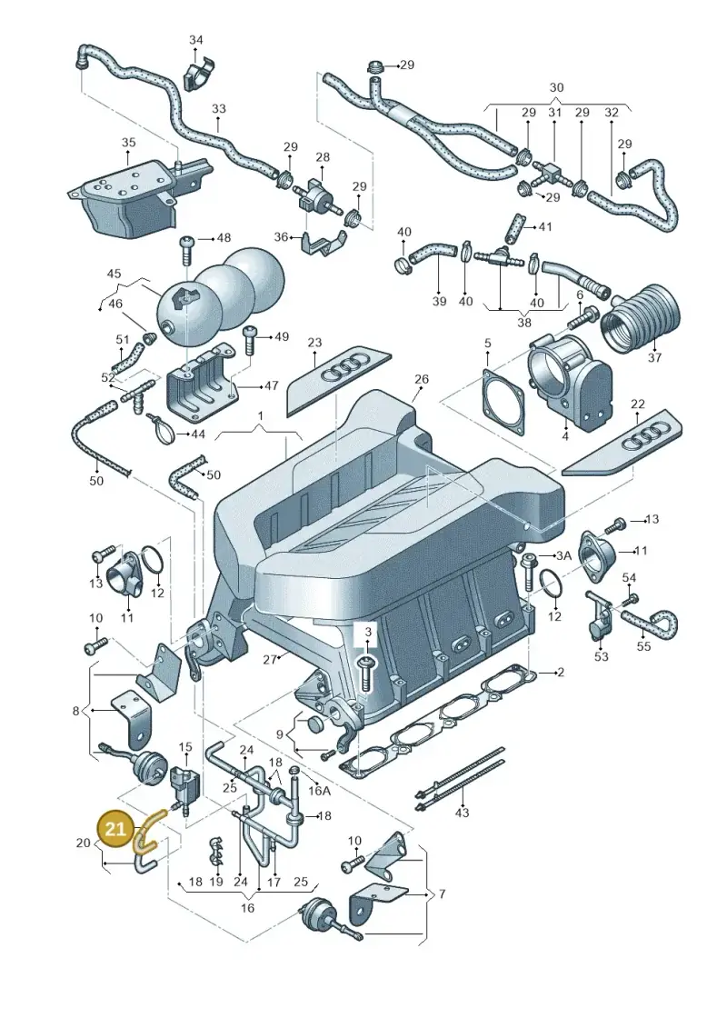 2D0133381 — Audi R8 qu. 5.2 (2012-2015) diagram 752133100, position 21