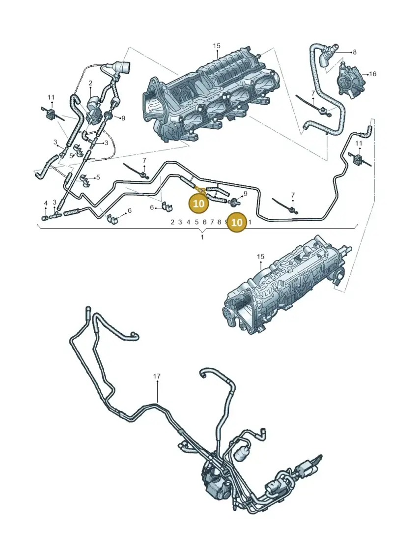 2D0133381 — Audi A7 Sportback (2014-2018) diagram 696133360, position 10