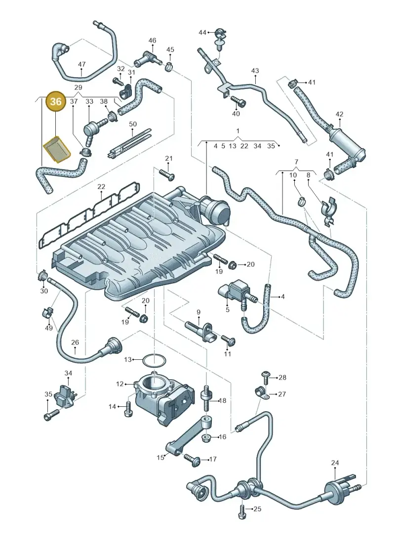 2D0971461A — Audi A5 Sportback (2011-2017) diagram 636133320, position 36