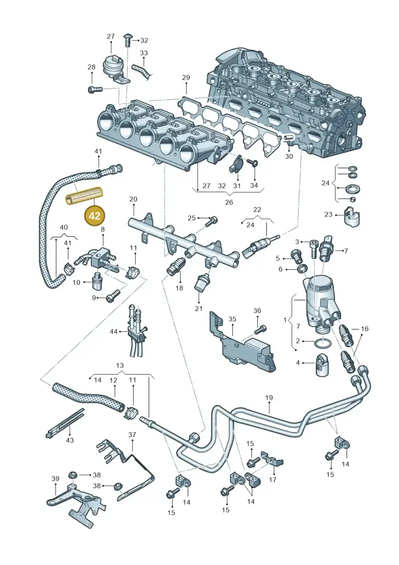 2D0971461A — Audi RSQ3 qu. 2.5 (2013-2018) diagram 676133340, position 42