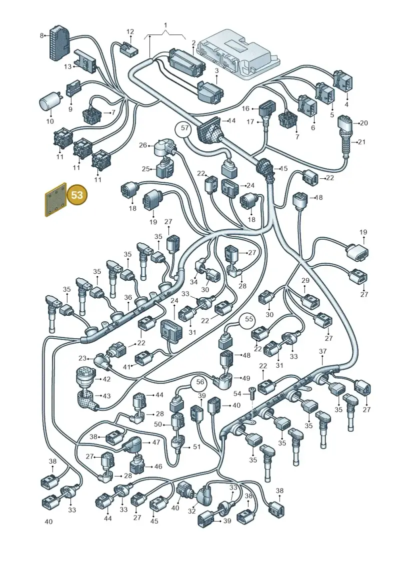 2D0971461A — Audi RS4 Av. qu. 4.2 (2012-2015) diagram 695971610, position 53