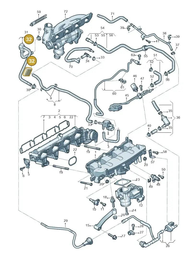 2D0971461A — Audi Q5 qu. 2.0 TDI (2012-2017) diagram 736133220, position 32