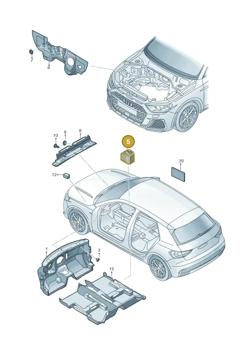 2G0864220B — Audi A1 sportback 1.0 (2018-) diagram 592863200, position 5
