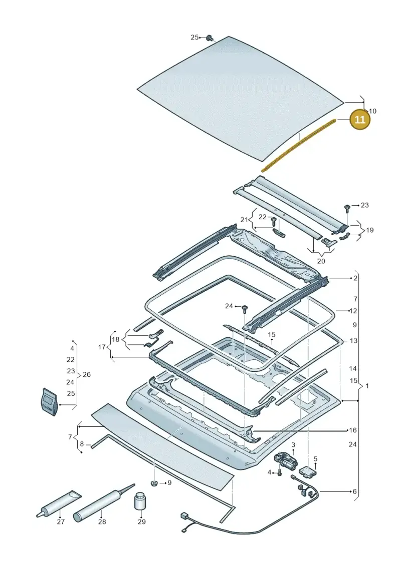 2G0877424A — Audi A3 Sportback (2019-2021) diagram 596877000, position 11