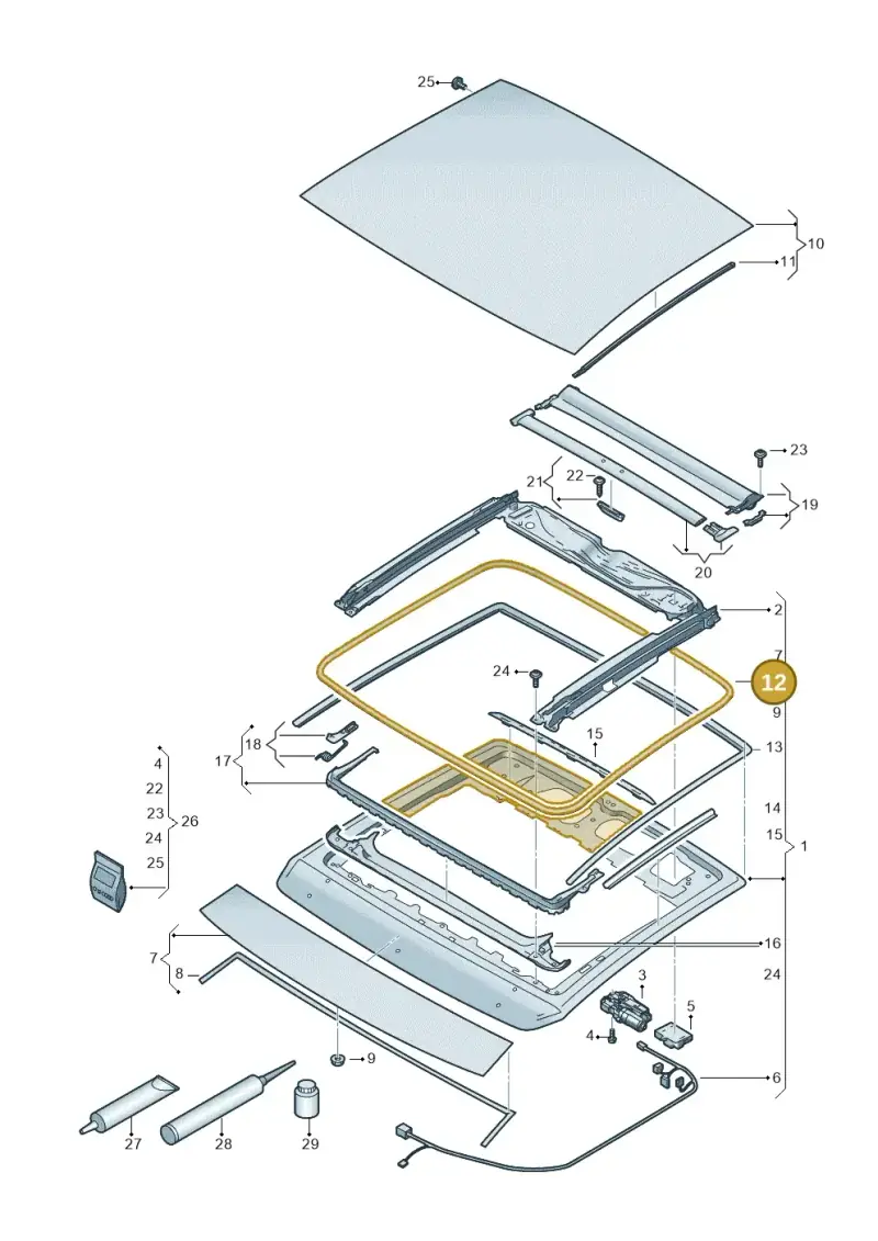 2G0877439A — Audi A3 Sportback (2019-2021) diagram 596877000, position 12
