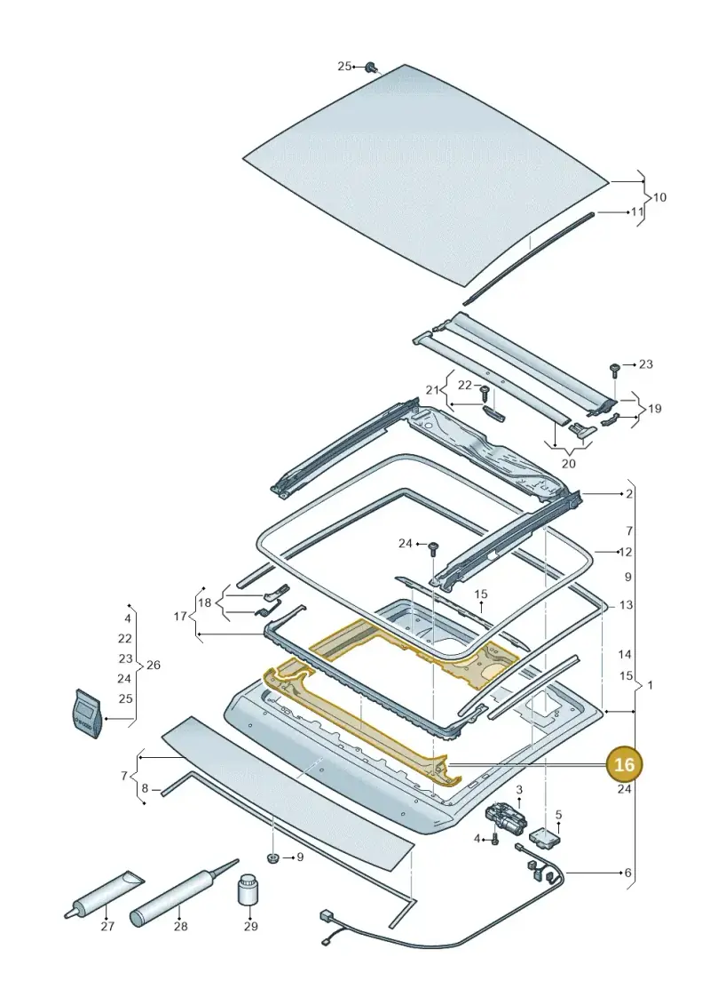 2G0877921 — Audi A3 Sportback (2019-2021) diagram 596877000, position 16