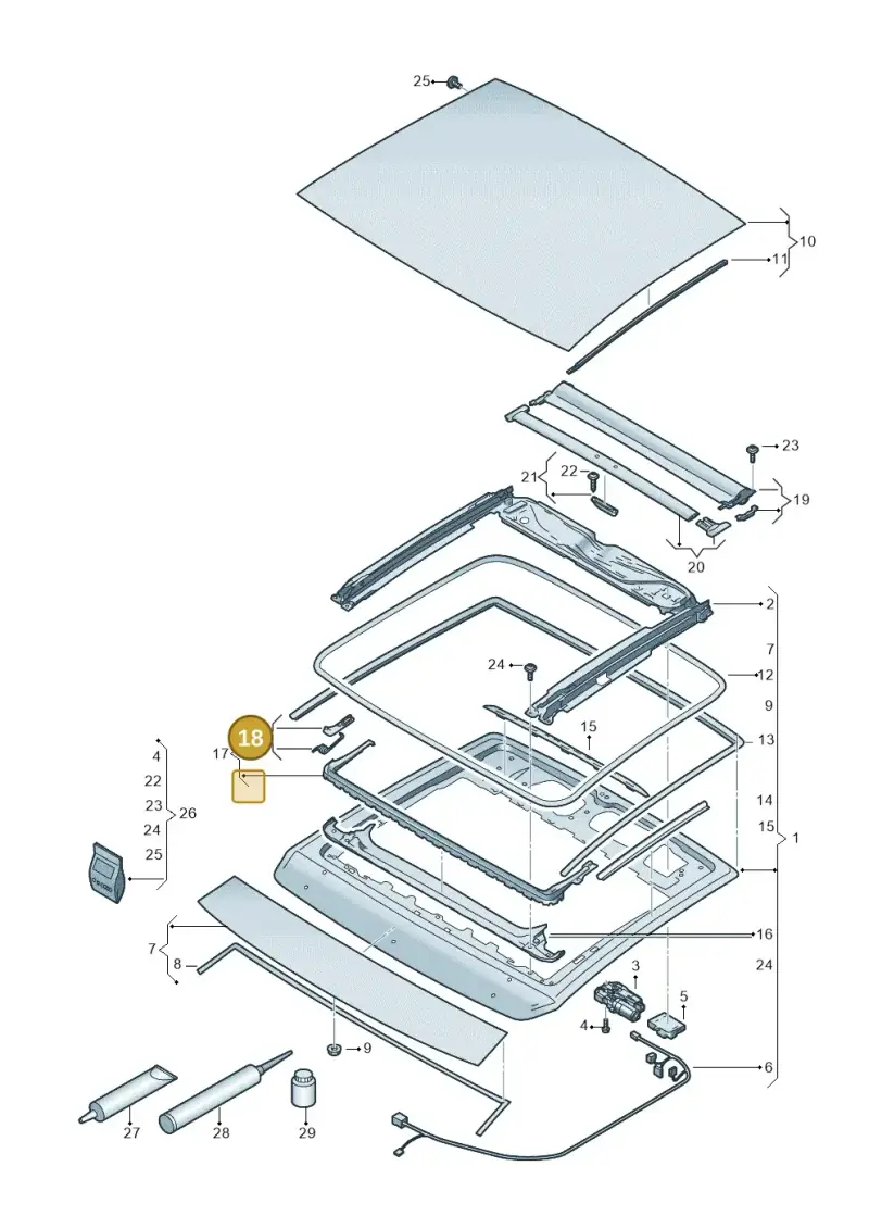 2G0898671 — Audi A3 Sportback (2019-2021) diagram 596877000, position 18