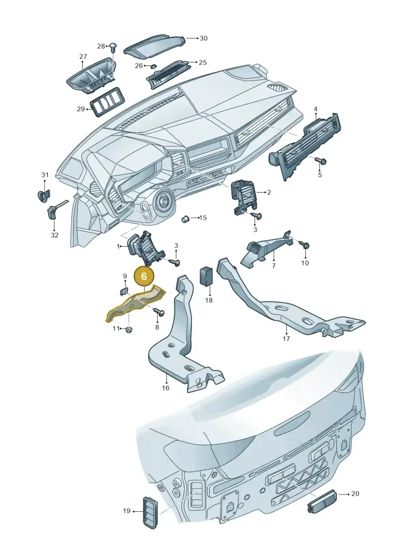 2G1819151A — Audi A1 sportback 1.0 (2018-) diagram 592819100, position 6