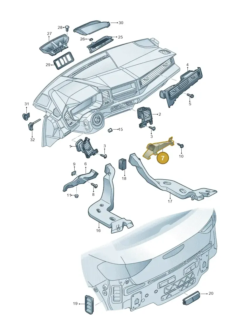 2G2819152A — Audi A1 sportback 1.0 (2018-) diagram 592819100, position 7