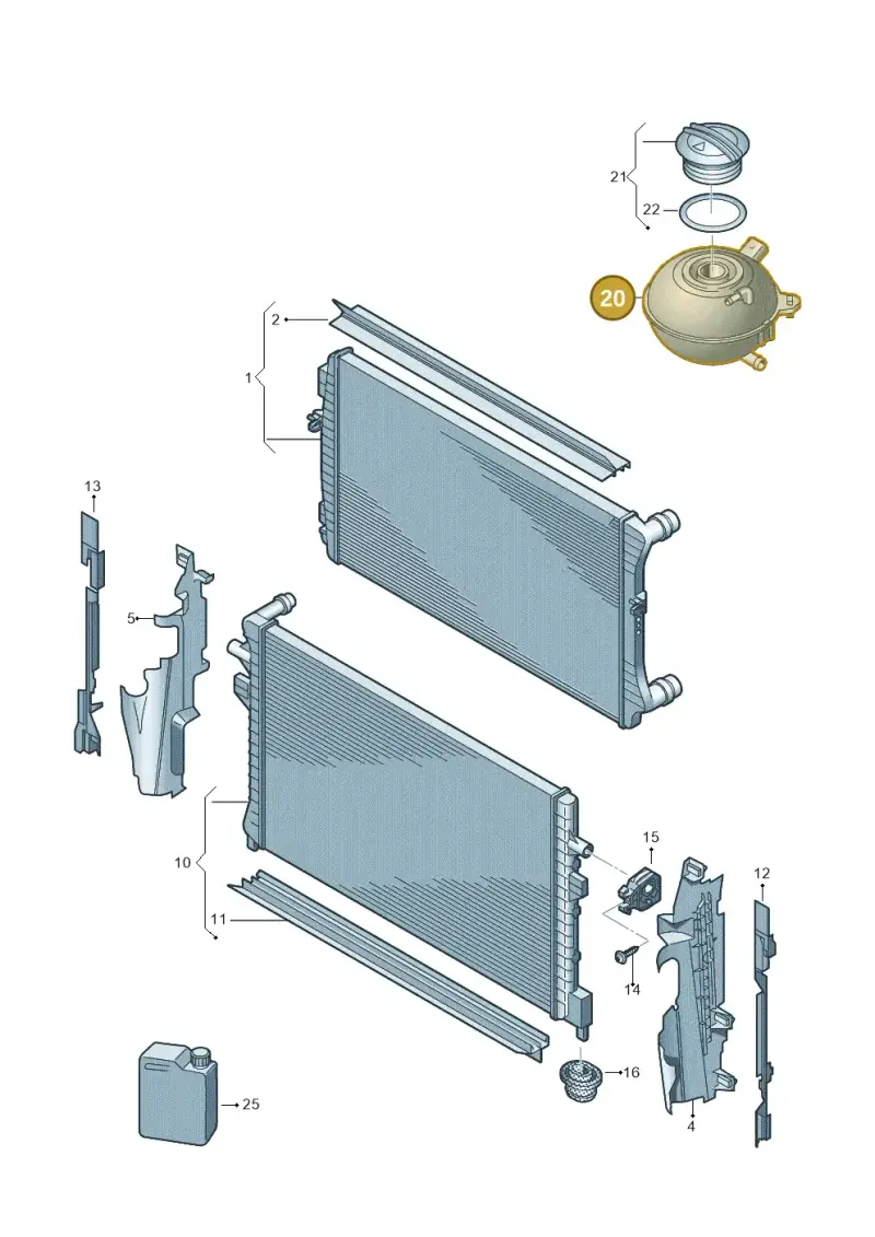 2Q0121407D — Audi A1 sportback 1.0 (2018-) diagram 746121700, position 20