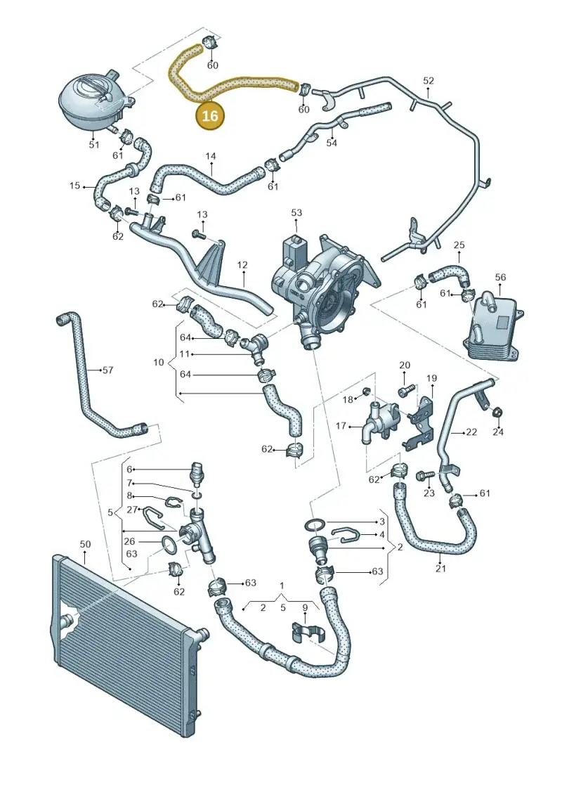 2Q0121447A — Audi A3 Sportback (2019-2021) diagram 890121480, position 16