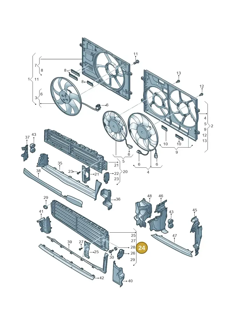 2Q0122323A — Audi A3 Sportback (2019-2021) diagram 596121930, position 24
