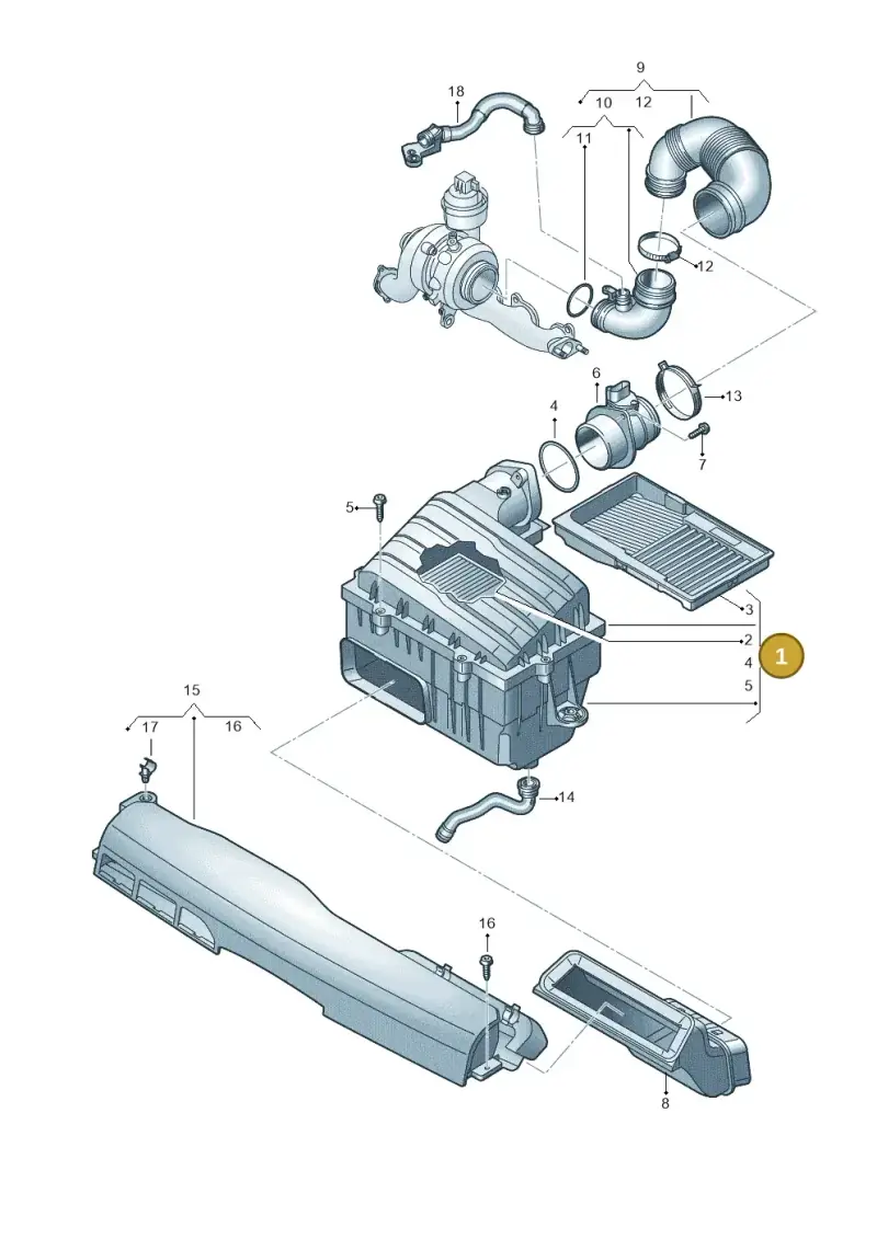2Q0129607G — Audi A1 sportback 1.0 (2018-) diagram 837129800, position 1