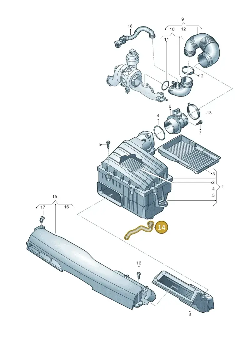 2Q0129637A — Audi A1 sportback 1.0 (2018-) diagram 837129800, position 14