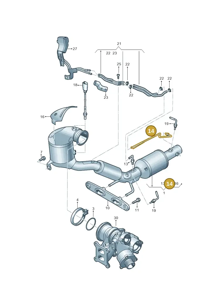 2Q0253574D — Audi A1 sportback 1.0 (2018-) diagram 592253340, position 14